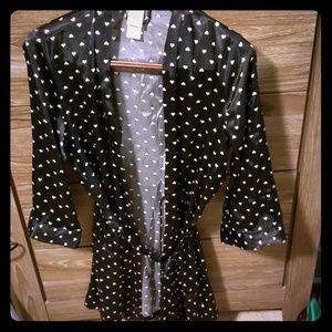 Black heart robe with tie